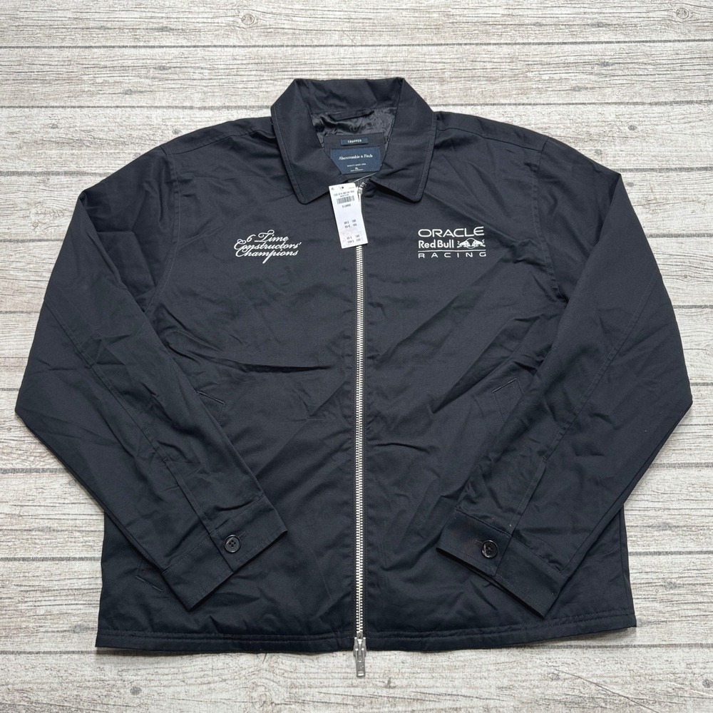 NEW Abercrombie & Fitch Racing Jacket Men's XL Cropped Oracle Red Bull F1 Team